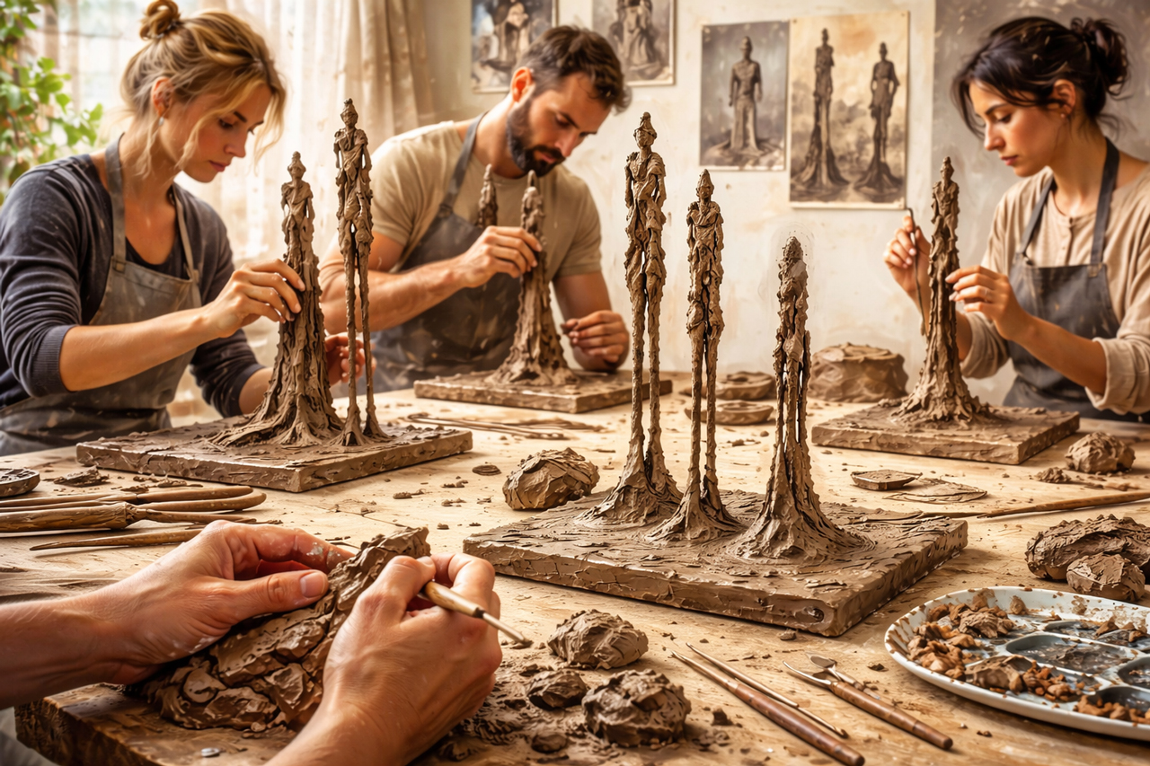 Modellierkurs Giacometti Figuren